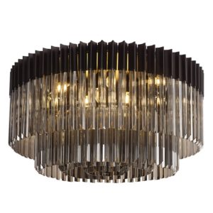 Chelsea Sculpted Glass Black Smoke Chandelier