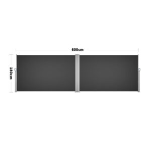 Grey Retractable Double Side Awning Privacy Screen