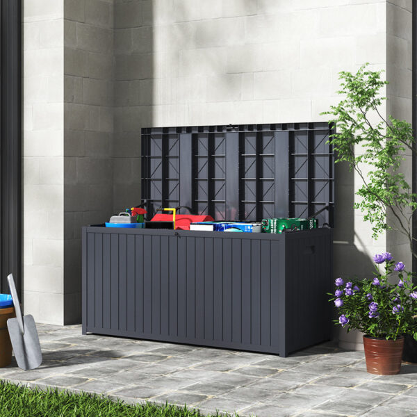 430L Grey Lockable Waterproof Garden Storage Box