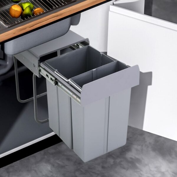30L Pull-Out Kitchen Bin, Grey