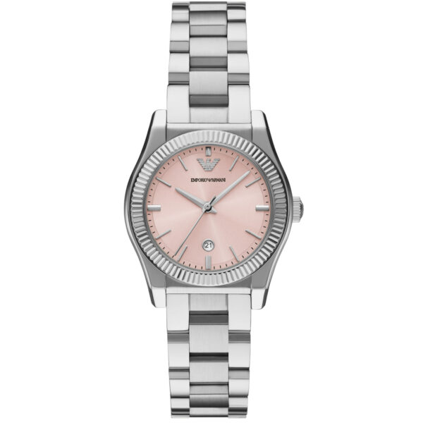 Emporio Armani Stainless Steel Strap Pink Dial Ladies Watch AR11658