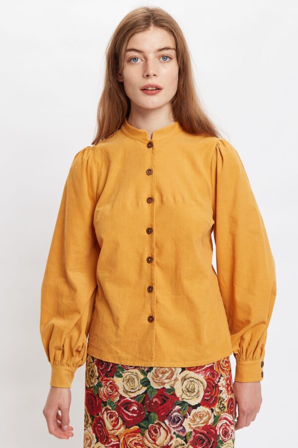 Louche Aviv Baby Cord Long Sleeve Blouse Mustard