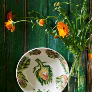 Emma Bridgewater | Seconds Artichoke Medium Pasta Bowl - Unique Handmade & Handpainted English Earthenware Decorative Plates