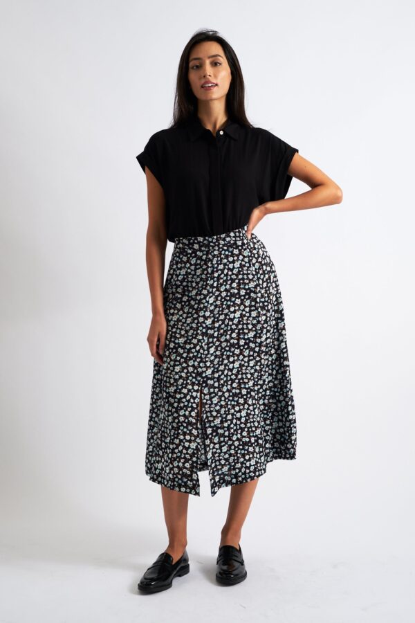 Bertie Floral Midi Skirt Navy