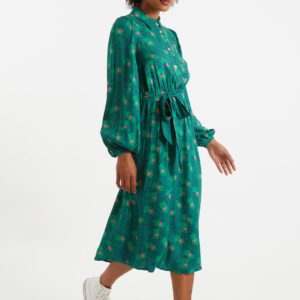 Bron Bauhaus Abstract Print Midi Shirt Dress