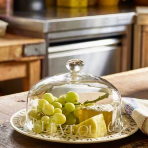 Emma Bridgewater | Black Toast Glass Cheese Dome - Unique Hand-Etched Piece