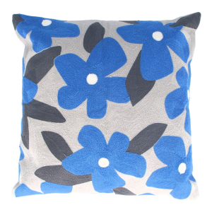 Blue Flowers Cushion - 45cm - Funky Chunky Furniture
