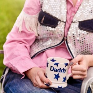 Emma Bridgewater  Seconds Blue Star Daddy 1/2 Pint Mug - Unique Handmade & Handpainted English Earthenware Tea/Coffee Mug