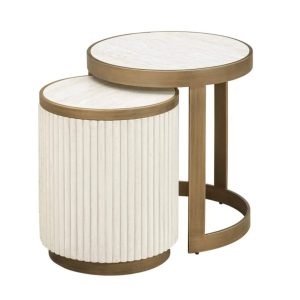 Suede Ribbed Side Table