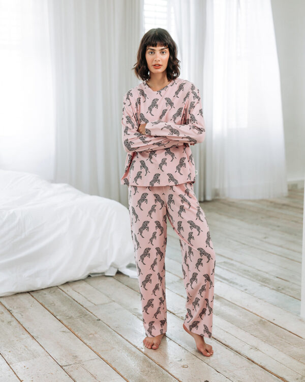 Organic Cotton Jumping Zebra Print Long Pyjama Set