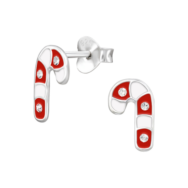 Candy Cane Earrings | Metal: Sterling Silver