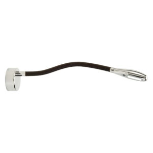 Beadlight Cirrus Wall Light, polished nickel with chocolate brown leather