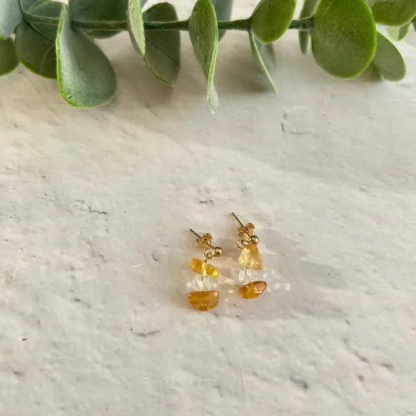 Citrine Gemstone Earrings | Metal: Sterling Silver