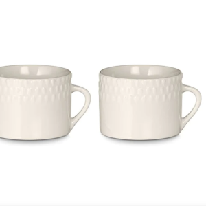 Cream Patterned Mugs - Set Of 2 - Funky Chunky Furniture