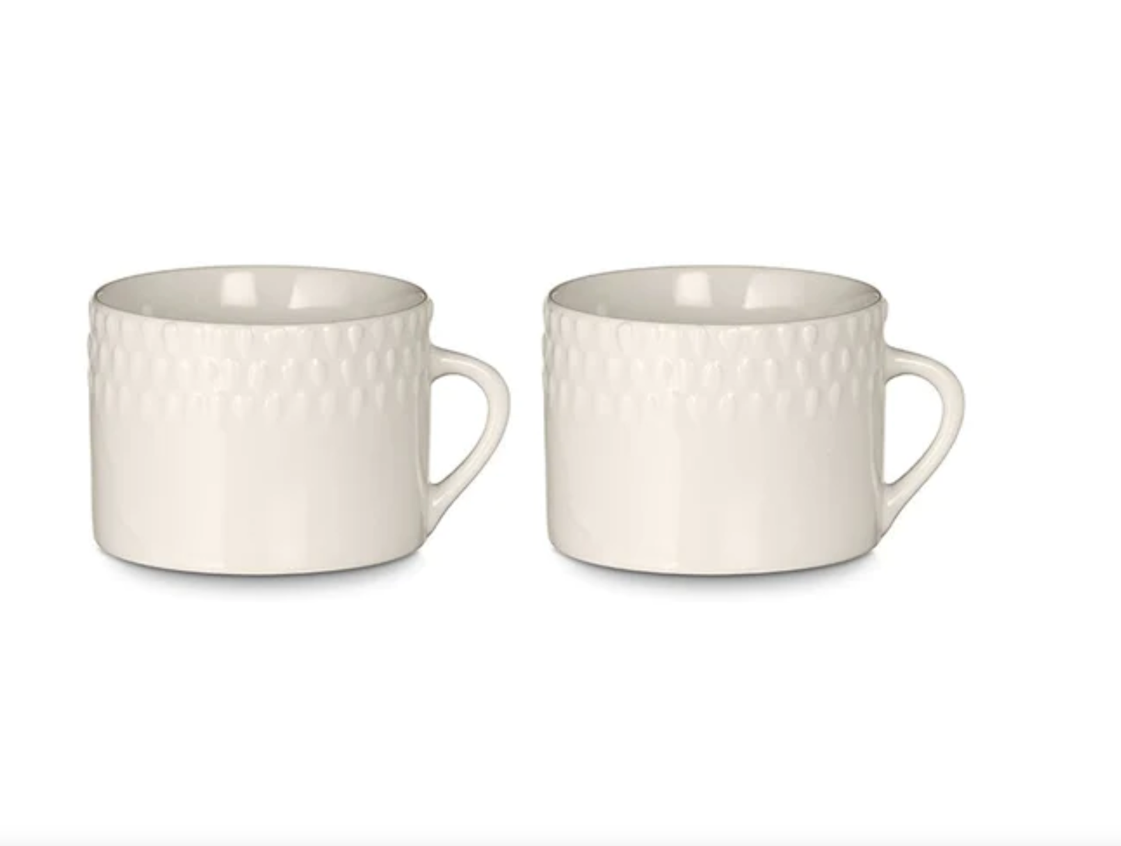 Cream Patterned Mugs - Set Of 2 - Funky Chunky Furniture