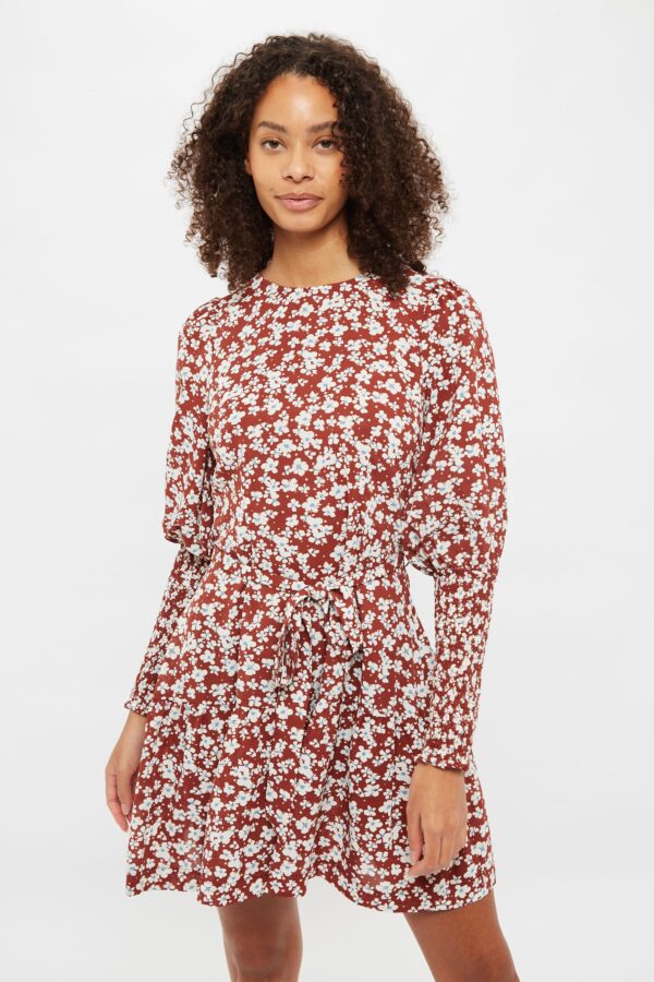 Louche Daphne Pretty Woman Print Statement Sleeve Mini Dress