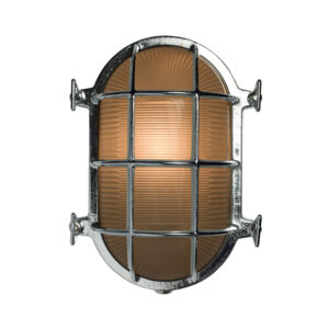 Davey Lighting Oval Brass Bulkhead with Internal Fixing Points Chrome Plate