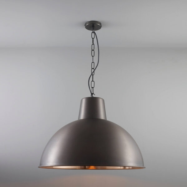 Davey Lighting Spun Reflector, Large, Weathered/Polished Copper Interior