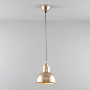 Davey Lighting Spun Reflector with Cord Grip Lamp holder Polished Copper