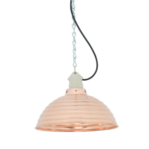 Davey Lighting Spun Ripple with Suspension Lamp holder Polished Copper