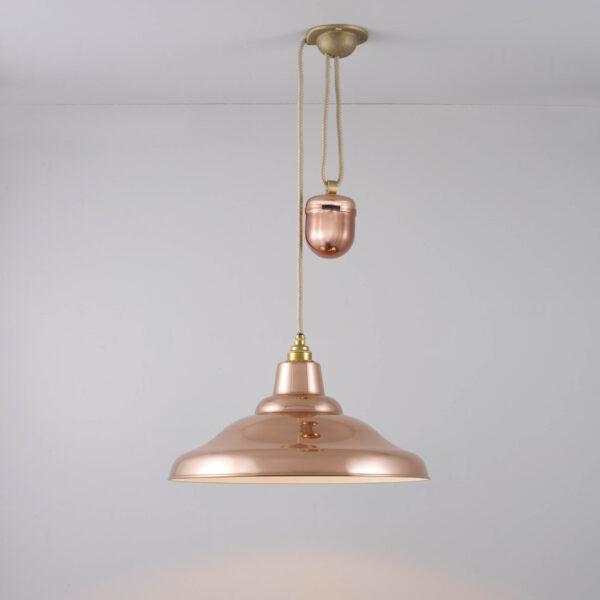 Davey Lighting Rise & Fall School Light Polished Copper