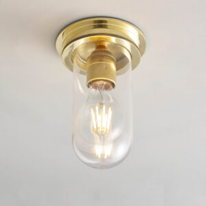 Davey Lighting Ship's Companionway Light Polished Brass Clear Glass, E27