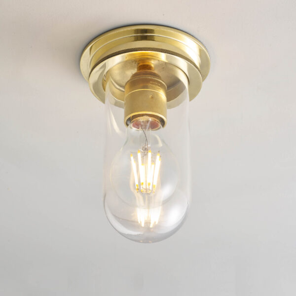 Davey Lighting Ship's Companionway Light Polished Brass Clear Glass, E27