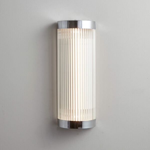 Davey Lighting Pillar LED wall light, 40/15cm, Chrome Plated