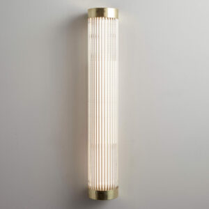 Davey Lighting Pillar LED wall light, 60/10cm, Polished Brass
