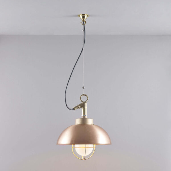 Davey Lighting Shipyard Pendant, Copper, Frosted Glass