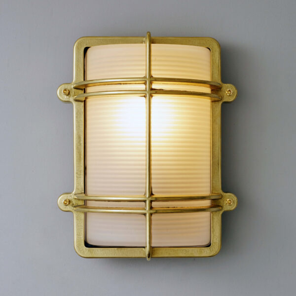 Davey Lighting Rectangular Bulkhead Fitting, Natural Brass