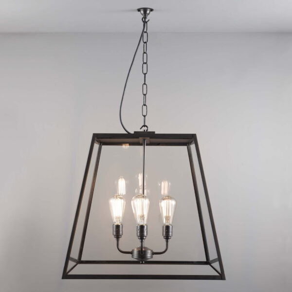 Davey Lighting Quad Pendant, XL and 4 L/holders, Weathered Brass, Closed Top