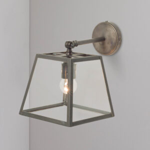 Davey Lighting Quad Wall Light Internally Glazed, Weathered Brass, Clear