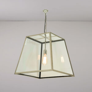 Davey Lighting Quad Pendant, Internally Glass, Large, Satin Nickel, Clear Glass