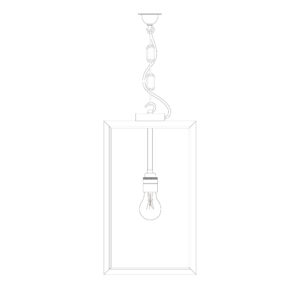 Davey Lighting Square Pendant, Ext Glass, Closed Top, Weathered Brass, Frosted