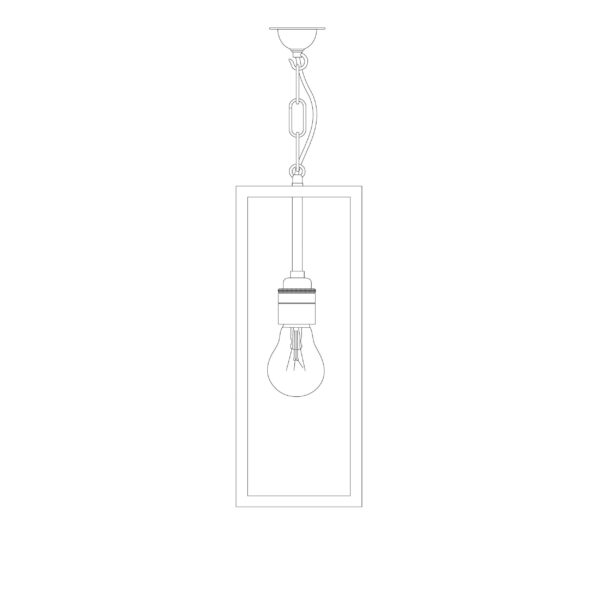 Davey Lighting Narrow Box Pendant, Internally Glass, Satin Nickel, Frosted