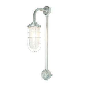 Davey Lighting Bracket Light with Switch, Galvanised, 60W, Clear Glass