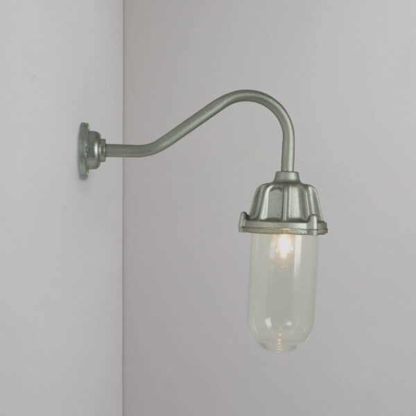 Davey Lighting Dockside Wall Light, No Reflector, Anodised Alum Clear Glass