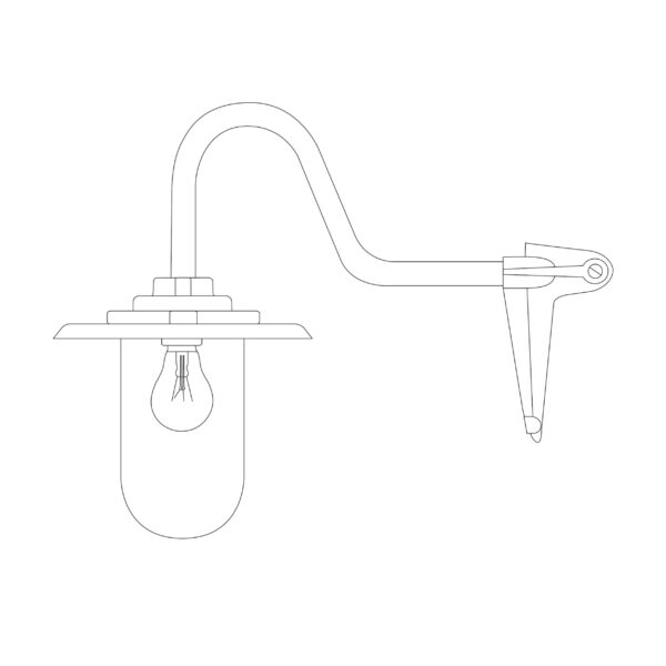 Davey Lighting Exterior Bracket Light, 100W, S/Neck, Corner, Black, Frosted