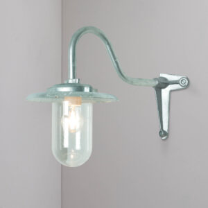 Davey Lighting Exterior Bracket Light, 100W, S/Neck, Corner, Galvanised, Clear