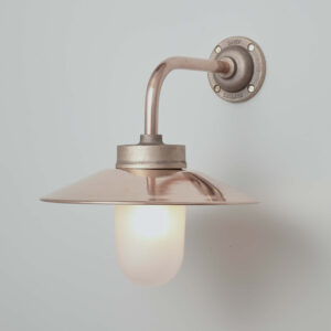 Davey Lighting Exterior Bracket Light, Right Angle, Round 7680, Bronze & Frosted Glass