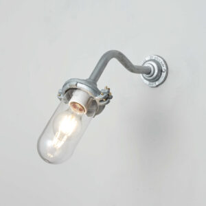 Davey Lighting Exterior Bracket Light, No Ref, Canted, Round, Galvanised, Clear