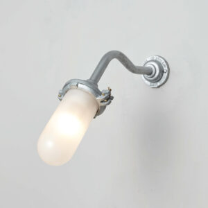 Davey Lighting Exterior Bracket Light, No Ref, Canted, Round, Galvanised, Frosted