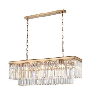 Lucia Crystal Long Chandelier