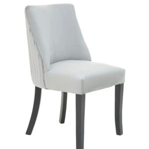 Grey Velvet Pleated Back Dining Chair