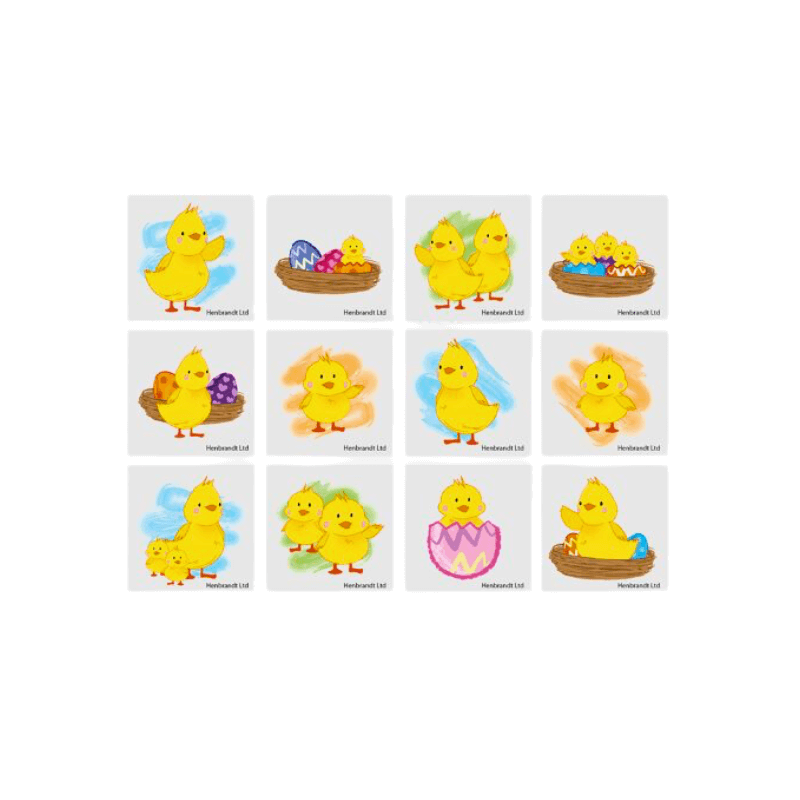 Wholesale Easter Chick Temporary Tattoos - (CDU of 48)
