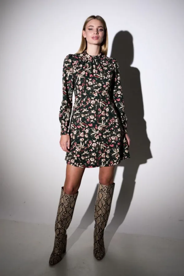 Ebba Tapestry Print Long Sleeve Mini Dress