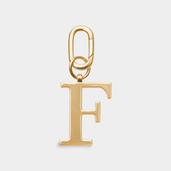 Women's F - Gold Metal Letter Keyring