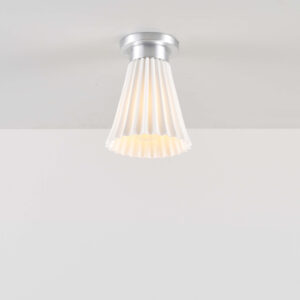 Original BTC Hector Medium Pleat Ceiling Light, Brushed Aluminum