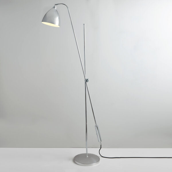 Original BTC Task Overreach Floor Light, Polished Aluminium